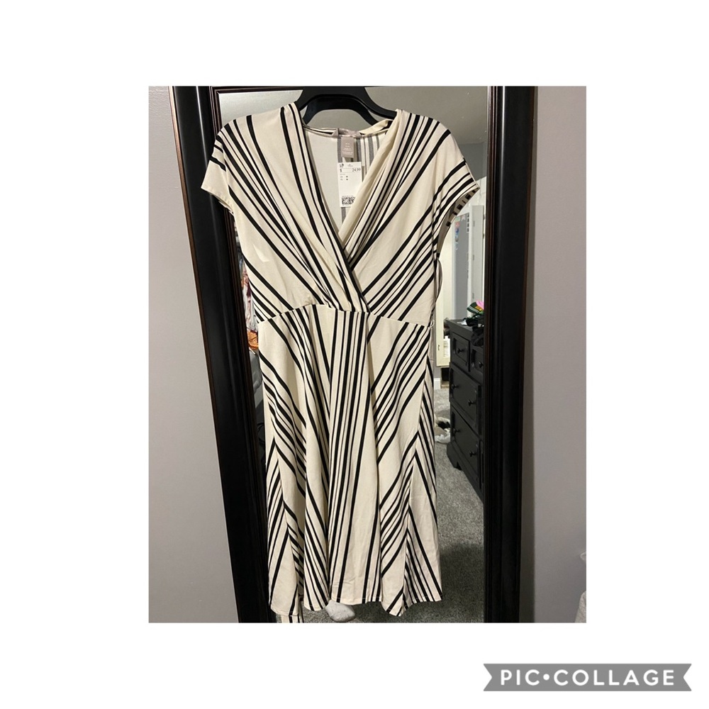 Striped midi dress
